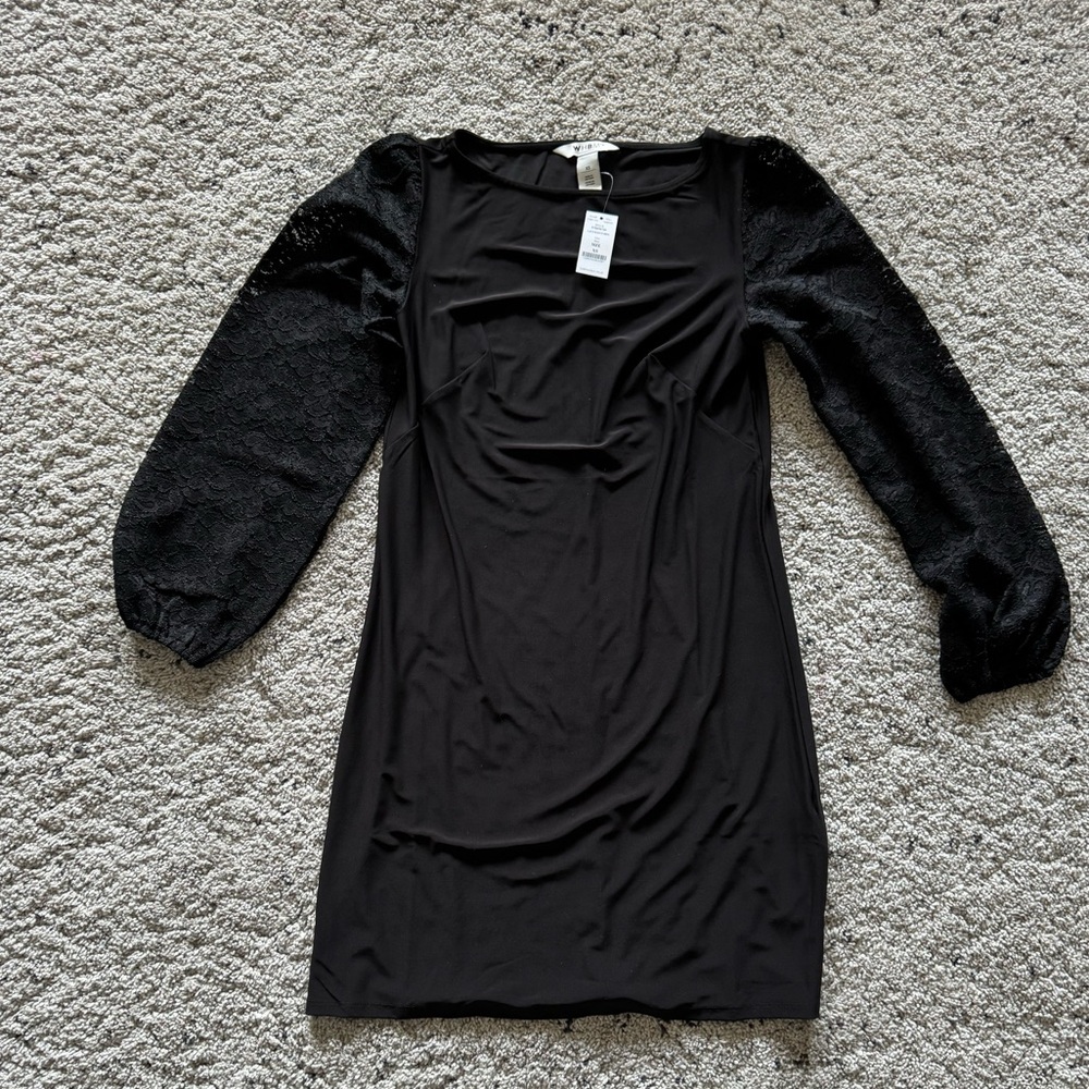 Black Dress with Lace Sleeve